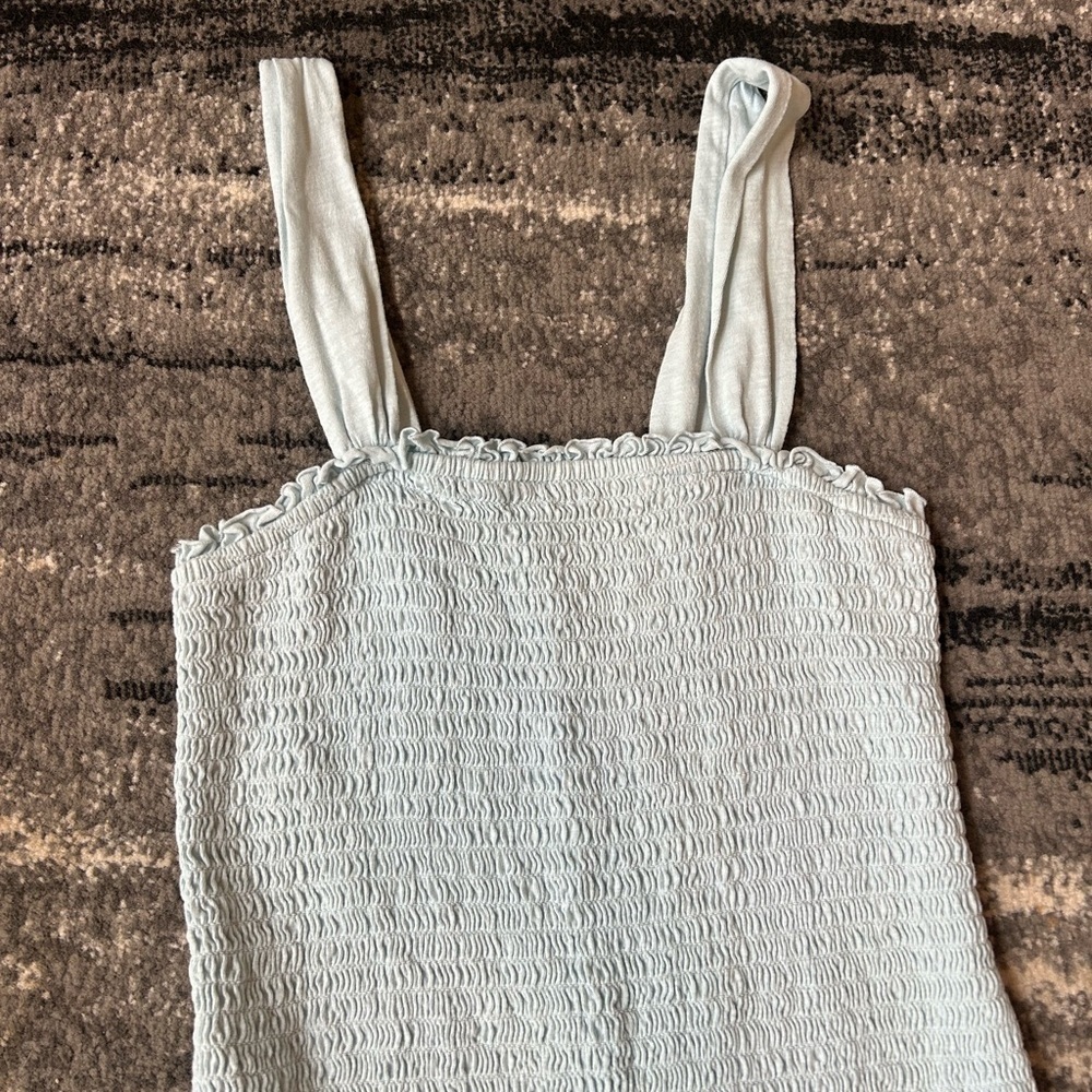 AMERICAN EAGLE Drop Waist Scrunchy Bodice Tiered Ruffle Skirt Dress - Picture 5 of 8
